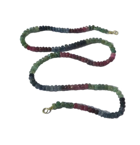 Collier Collier saphir, rubis et émeraude naturels à facettes 58 Facettes