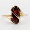 Bague 55.5 Bague vintage or 18k grenat ovale et monture moderniste 58 Facettes A05377
