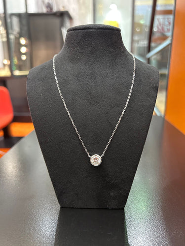 Collier Pendentif chainette or blanc et diamant 58 Facettes 248797