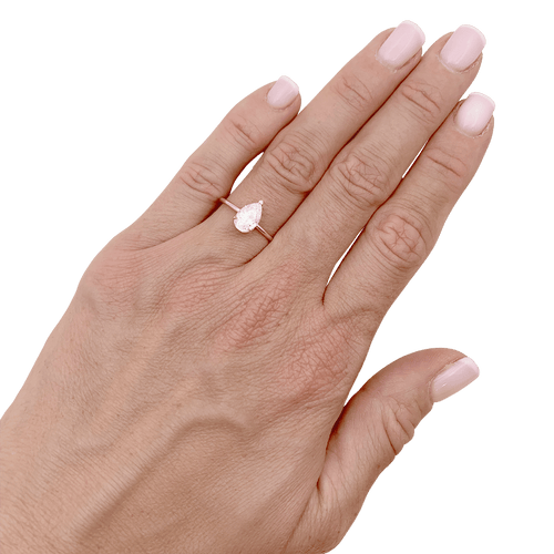 Bague 53 Solitaire jaune 750/000, diamant poire taille ancienne. 58 Facettes 34657