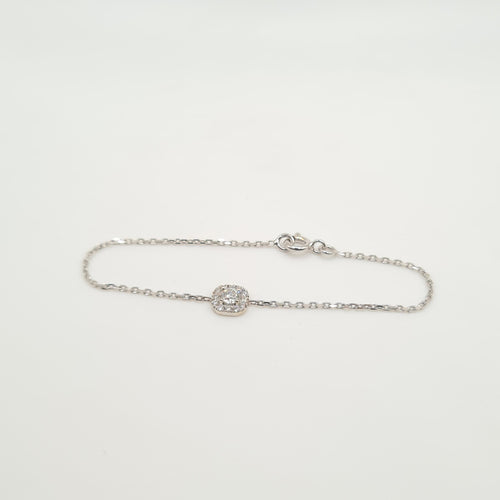 Bracelet Bracelet or blanc serti de diamants naturels 58 Facettes