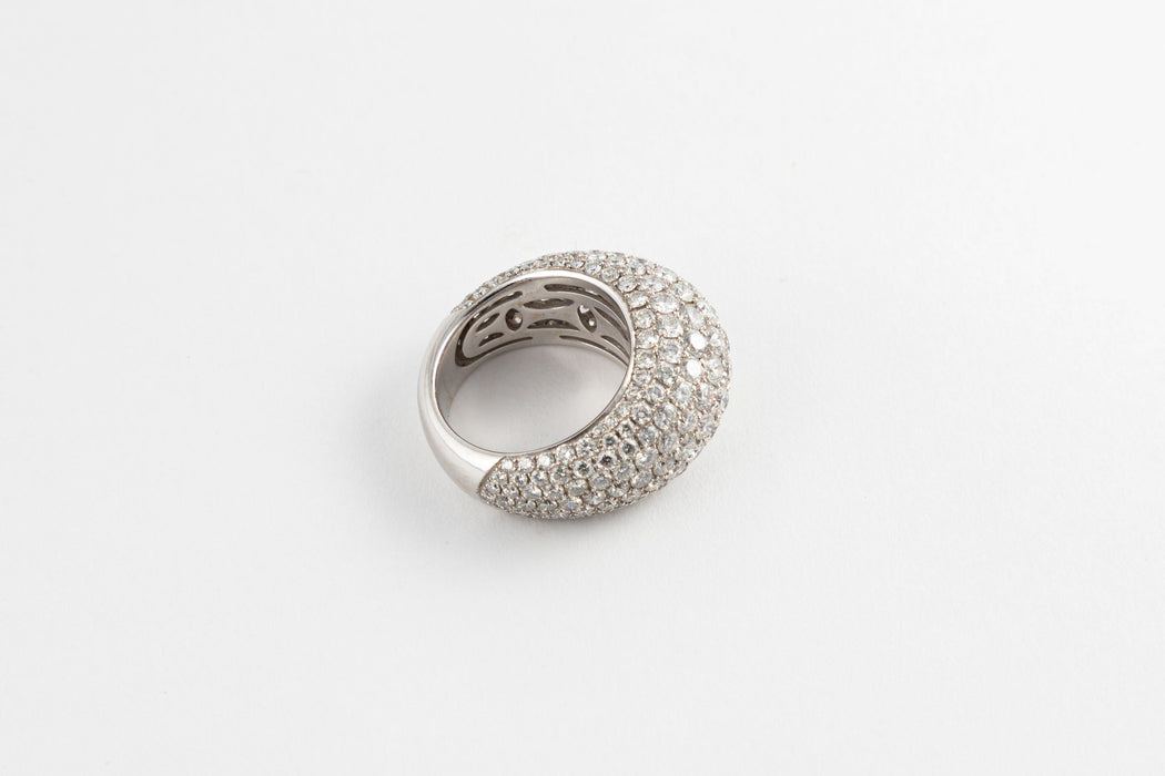 White gold and diamond ball ring