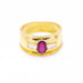 Bague 54 Bague en or jaune avec rubis ovale et diamants 58 Facettes N102932EJ