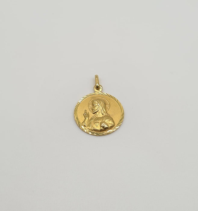 Yellow gold religious pendant