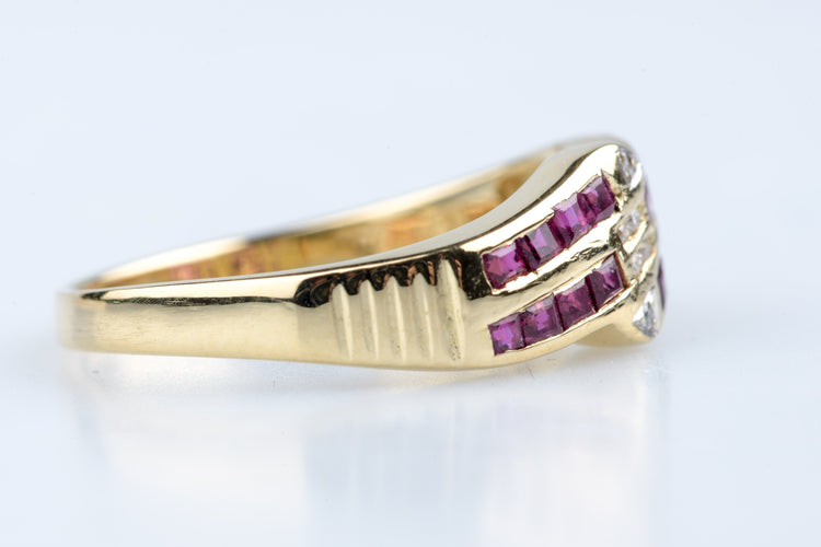Bague 55 Bague rubis et diamants en or jaune – 0,32 ct de rubis & 0,06 ct de diamants 58 Facettes BGRUCC1315-107
