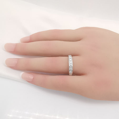 Bague 57 Alliances américaine platine & diamants 58 Facettes