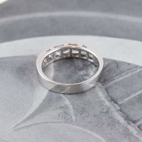 Диамантен алианс от 18K бяло злато с естествени диаманти с брилянтен шлиф 