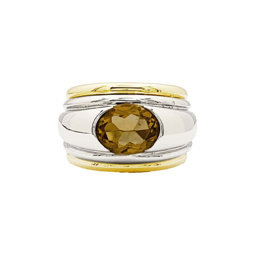 Bague 49 Bague Boucheron, "Roxane" deux tons d'or et citrine. 58 Facettes 35236