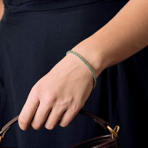 Bracelet Bracelet tennis en or blanc et tourmalines verte 58 Facettes B240540