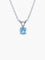 Collier Pendentif Sur Chaine Or Blanc Aigue-Marine 58 Facettes