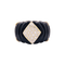 Bague 53 Bague bandeau en or jaune, diamants et onyx. 58 Facettes 34717