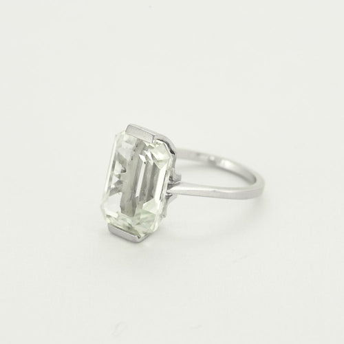 Bague 53 Bague en or blanc et Aigue-Marine 58 Facettes BIA1034