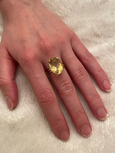 Bague 53.5 Bague Or rose et Citrine 58 Facettes