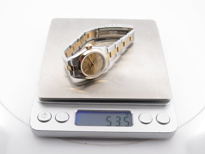 Montre vintage montre ROLEX 76183 oyster perpetual lady or & acier garantie auto 58 Facettes 265437