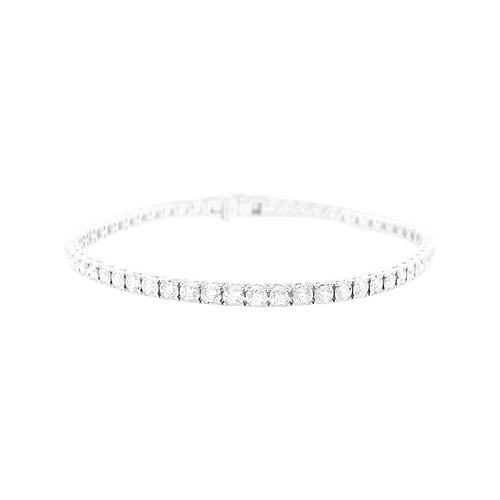 Bracelet Bracelet ligne or blanc, diamants. 58 Facettes 34487