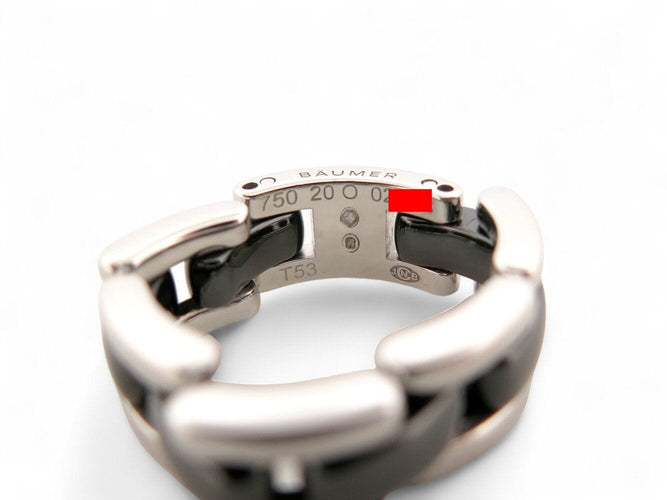 Bague 53 bague CHANEL ultra j2636 t53 en or blanc 18k & ceramique noire black 58 Facettes 270291