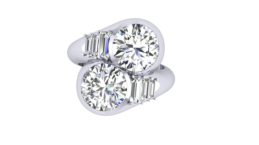 Bague 48 Bague Toi & Moi Vintage en Or Blanc et Diamants 58 Facettes