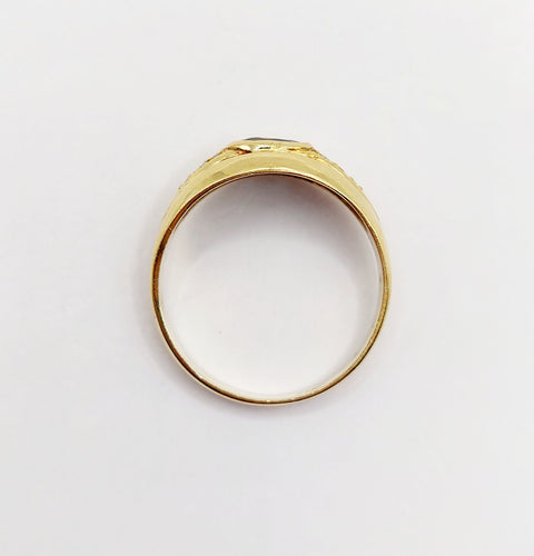 Bague 53 Bague jonc vintage or jaune, saphir et diamants 58 Facettes A06062