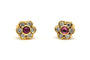 Boucles d'oreilles Boucles d'oreilles années 70 or jaune, serties de rubis et de diamants 58 Facettes 22367