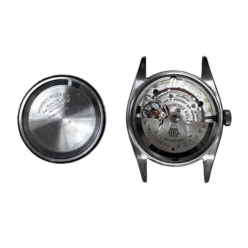 Bague Rolex Explorer 6610 Gilt Chapter Ring 1958 Stainless Steel Oyster Case Cross Crown 58 Facettes