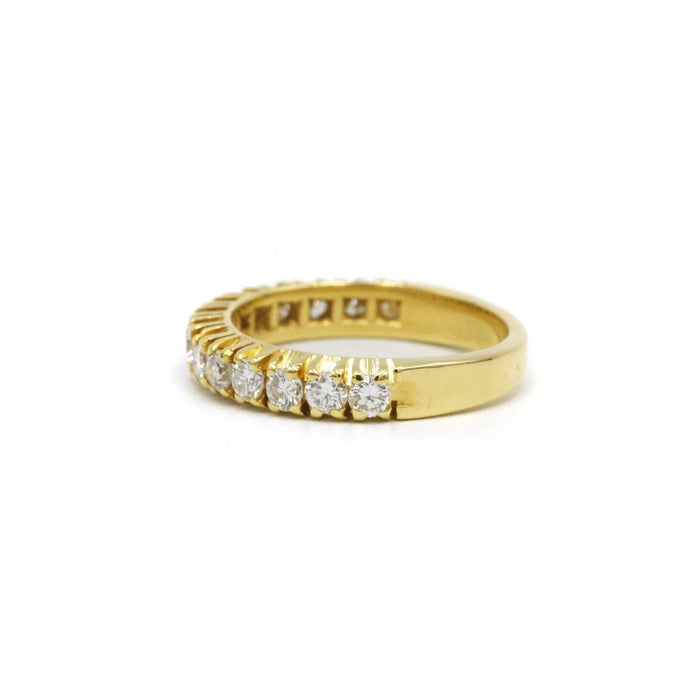 Bague 48 Demi-alliance or jaune diamants 58 Facettes 220511R