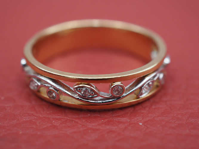 Bague 54 Bague or jaune diamant floral 58 Facettes