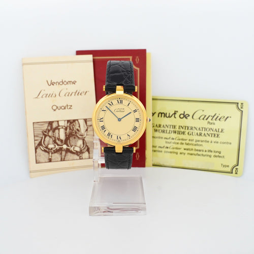 Cartier Must Vendôme - Lemon roman dial - LM 58 Facettes