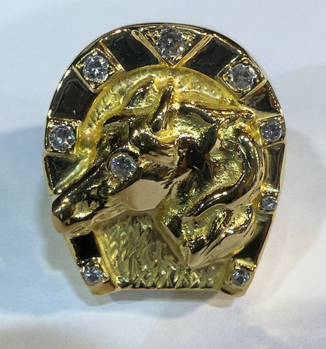 Bague 66 Bague or jaune et diamants , Fer à cheval 58 Facettes