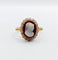 Bague 55.5 Bague marquise or jaune, camée sur agate, perles (circa 1900) 58 Facettes A04862