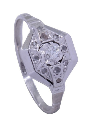 Bague 55 BAGUE ART DÉCO DIAMANT 58 Facettes 086181