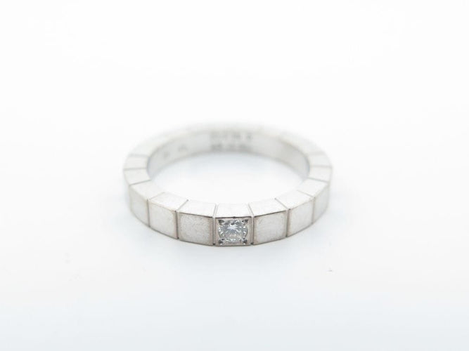 Bague 51 bague CARTIER lanieres b4058751 taille 51 or blanc 18k diamant 0.05ct 58 Facettes 249804