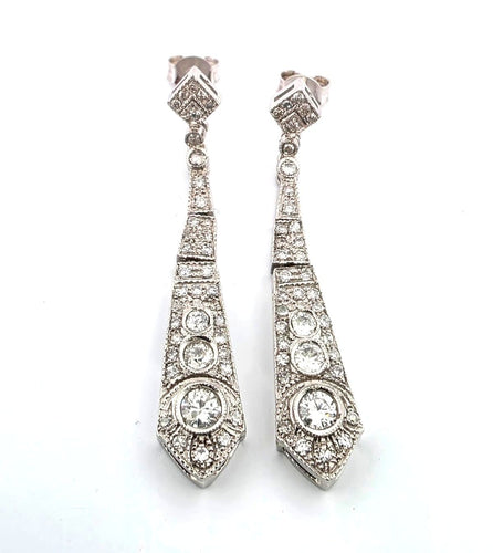 Boucles d'oreilles Boucles d'oreilles en platine avec diamants 58 Facettes