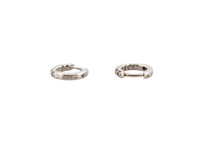 Boucles d'oreilles deux mono boucle d'oreille juliette j0485w 10mm en or blanc & diamants 58 Facettes 266850