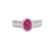 Bague 54 Bague entourage en or blanc, rubis et diamants 58 Facettes 33066