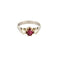 Bague 59 Bague or gris et jaune, rubis et diamants 58 Facettes GU262