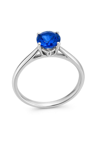 Bague 55 Solitaire en or blanc avec tanzanite 58 Facettes 50122