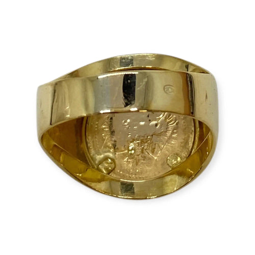 Bague 58 Chevalière pièce Kennedy en or jaune 58 Facettes 330077397