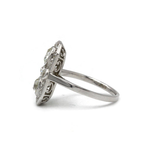 Bague 53 Bague art deco platine diamants tailles anciennes 58 Facettes 1229