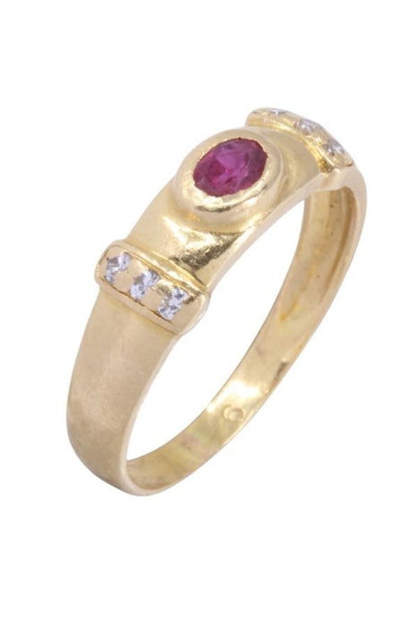 Bague 54 Bague moderne or jaune rubis et diamants 58 Facettes 092231