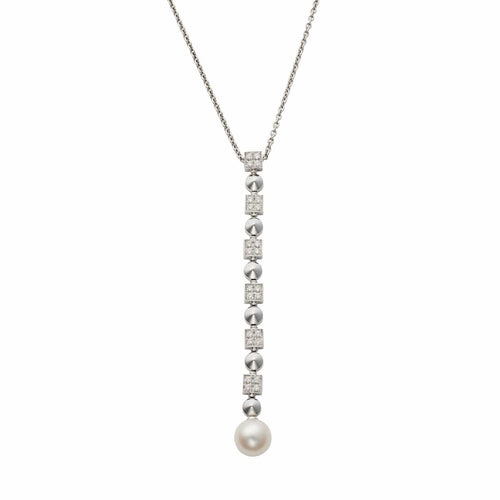Collier BULGARI - Collier Lucea en or blanc perle et diamants 58 Facettes