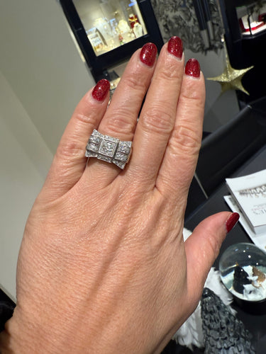 Bague 54 Bague Tank Platine et Diamants 58 Facettes 1.0000394/1