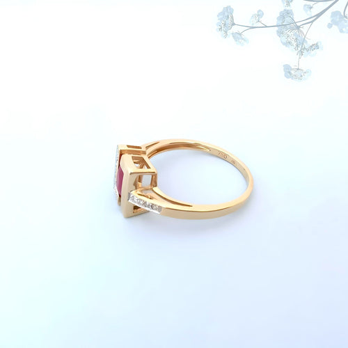 Bague 56.5 Bague Rubis et Diamants Or 18 K 58 Facettes AA 1739