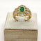 Bague 54 Bague Marguerite Vintage or jaune, émeraude et diamants 58 Facettes