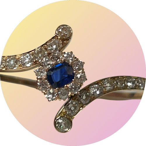 Bracelet Bracelet rigide en or jaune, saphir et diamants 58 Facettes 259060