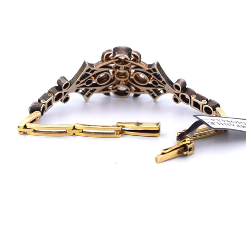 Bracelet Bracelet ancien en or rose et argent avec diamants 58 Facettes