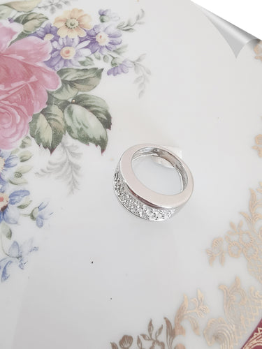 Bague 51.5 Bague Bandeau Diamants Or Blanc 58 Facettes AA 1519