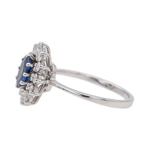 Bague 54 Bague Pompadour Or blanc Saphir, Diamant 58 Facettes 3282600CN