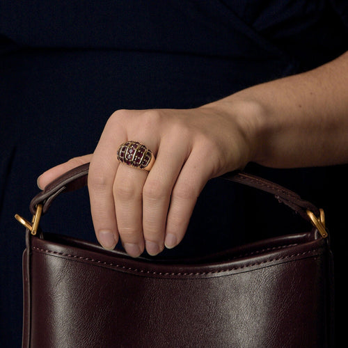 Anello 55 Anello in oro giallo e rubino 58 Facettes RAM3261