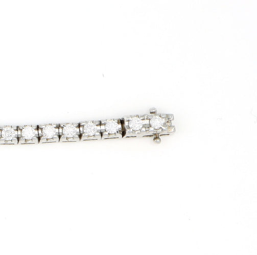 Bracelet Bracciale en or blanc 18 carats avec diamants et émeraude 58 Facettes