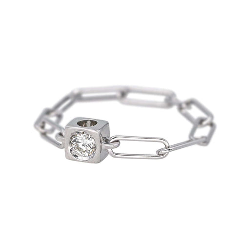 Bague 50 Dinh Van Bague Le Cube Or blanc Diamant 58 Facettes 4557321CN